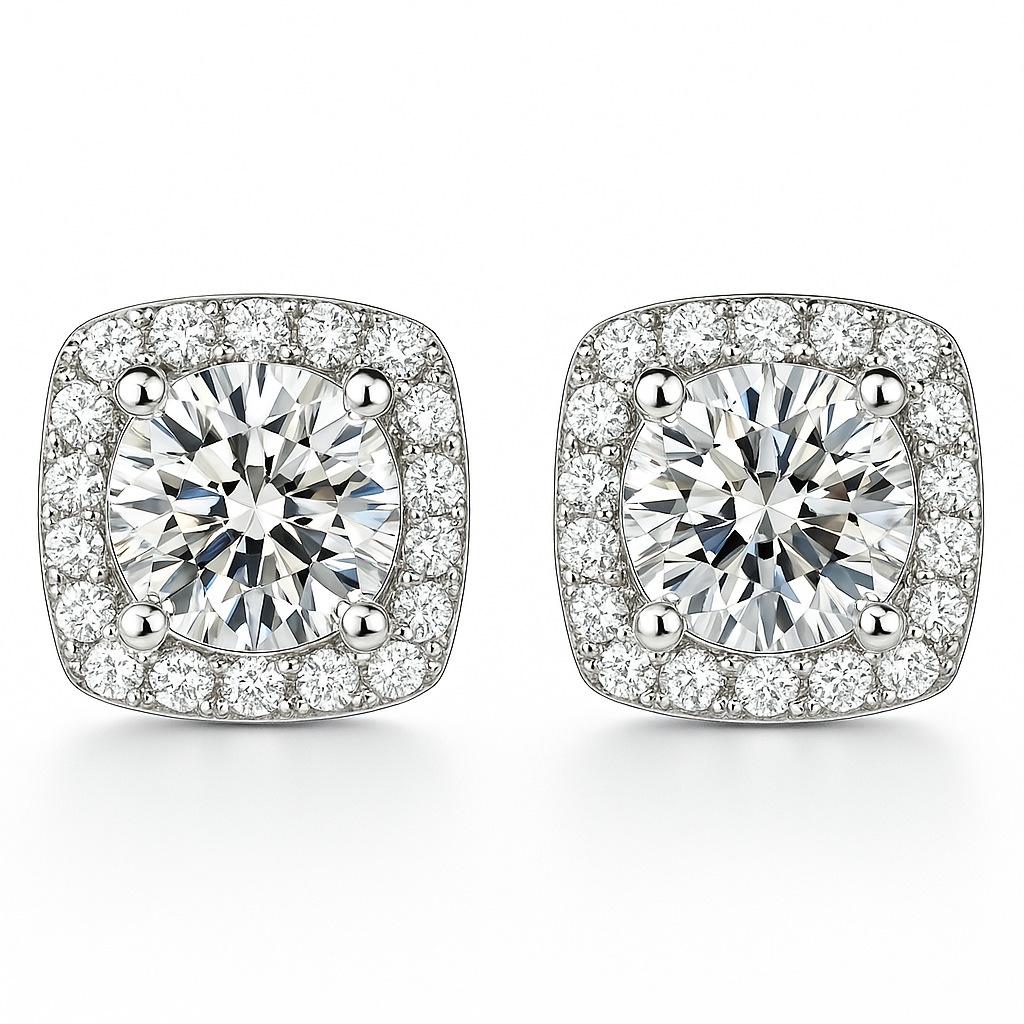 Boucles d'oreilles Glacé Glamour | Or blanc
