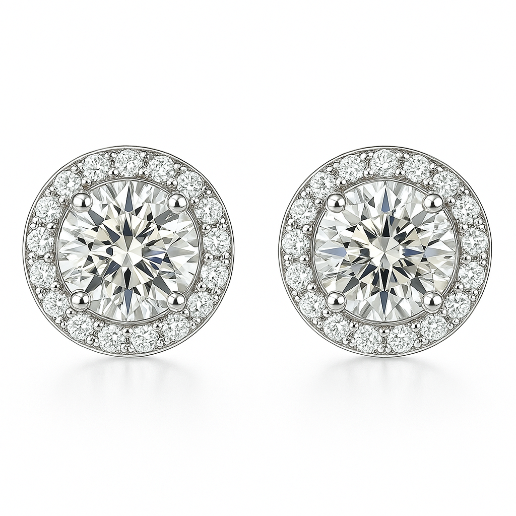 Boucles d'oreilles rondes Glamour Glacées | Or blanc
