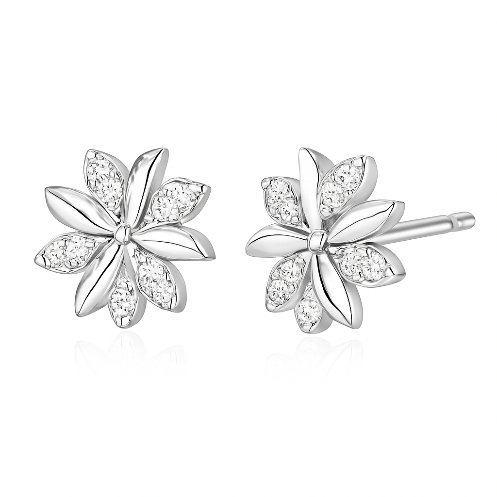 Boucles d'oreilles Camille | Or blanc