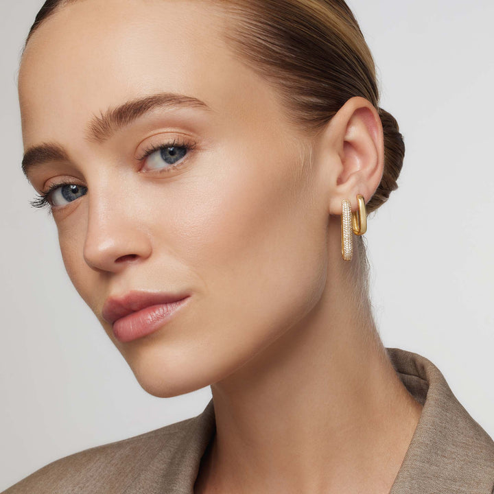 Grandes Boucles d'Oreilles Pavé Iconiques | Or
