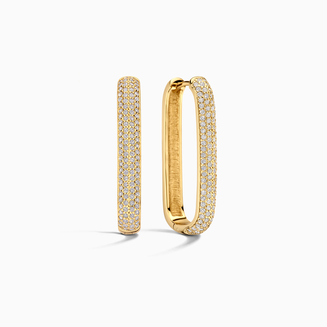 Grandes Boucles d'Oreilles Pavé Iconiques | Or