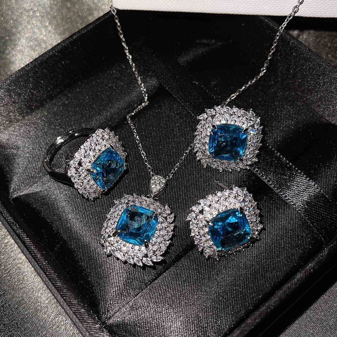 Ensemble Caelith Verdane Bleu | Or Blanc