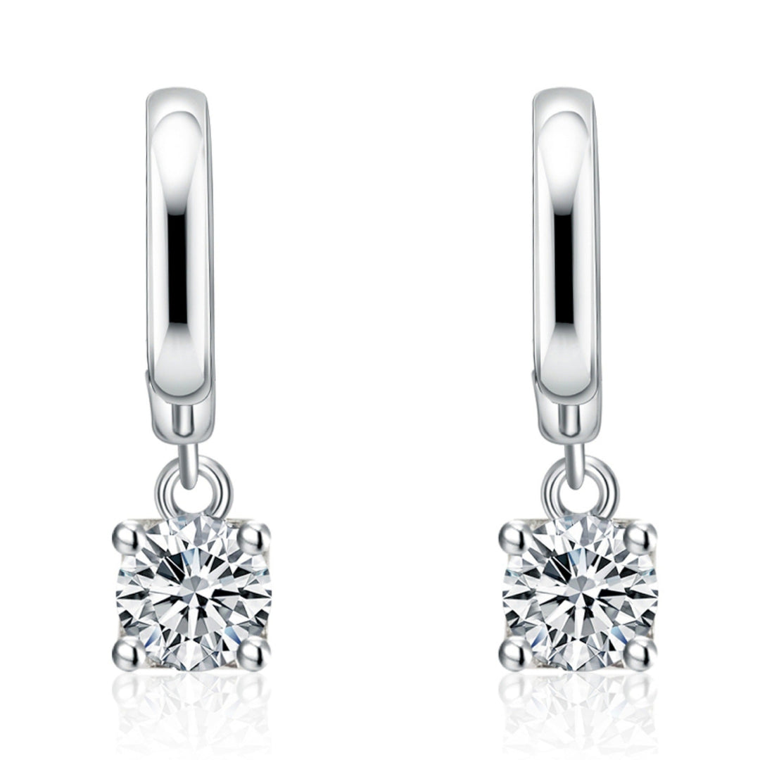 Boucles d'oreilles carrées Aurora | Or blanc