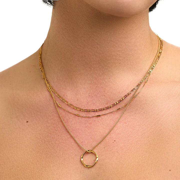 Collier à trois rangs Open Circle | Or