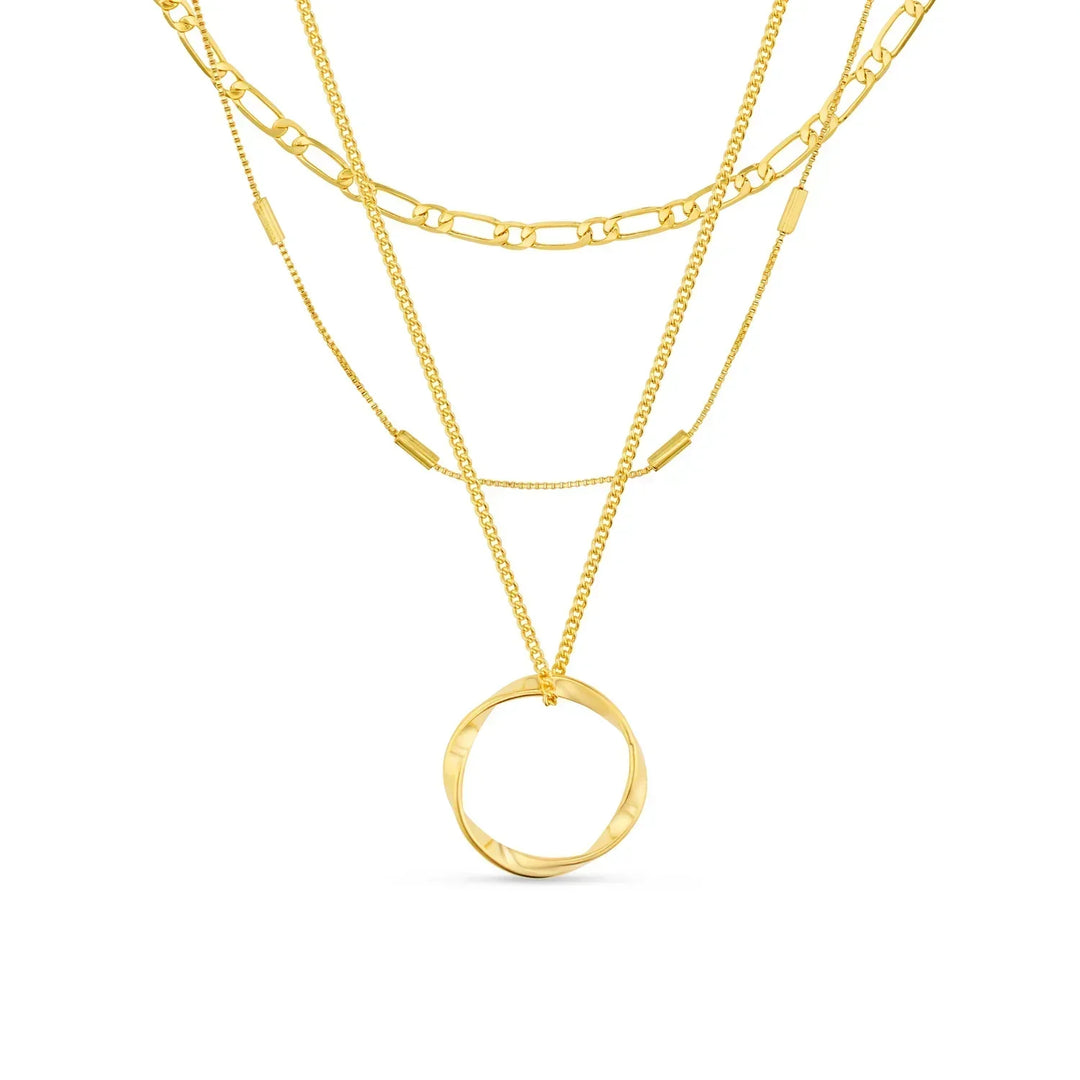 Collier à trois rangées Open Circle | Or