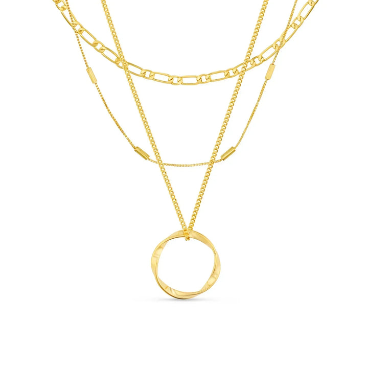 Collier à trois rangées Open Circle | Or