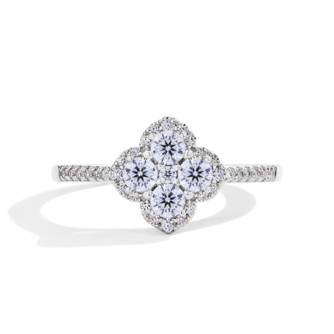 Bague Soraya en trèfle | Or blanc