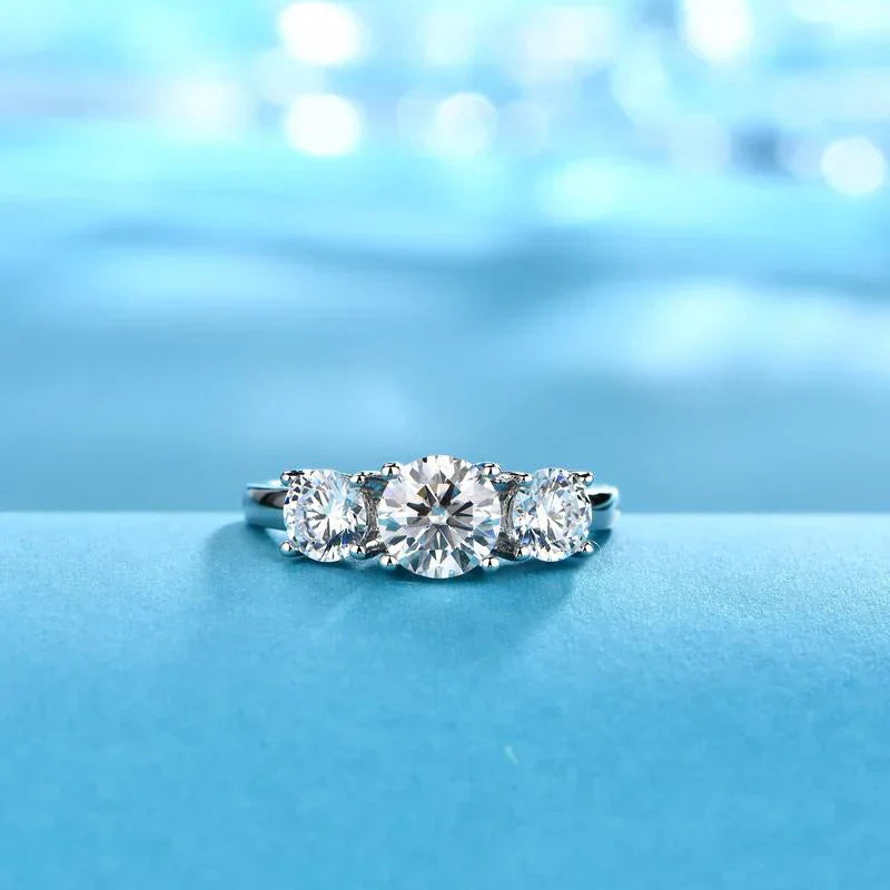 Bague Triple Pierre Clare | Or blanc